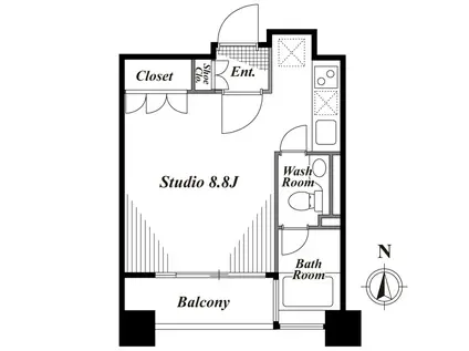 キャビンアリーナ南青山(ワンルーム/12階)の間取り写真