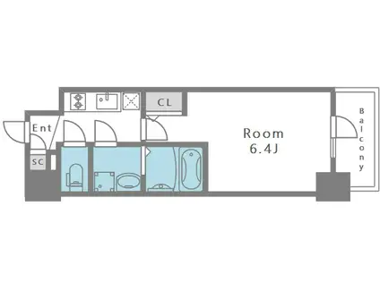 エスリード南森町ラグシス(1K/11階)の間取り写真