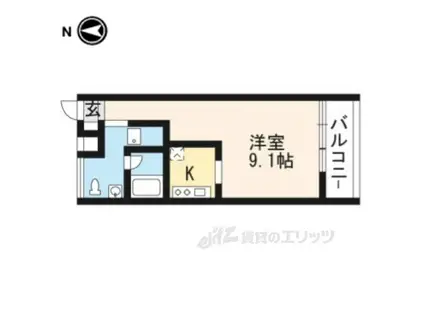 W DECO(1K/2階)の間取り写真