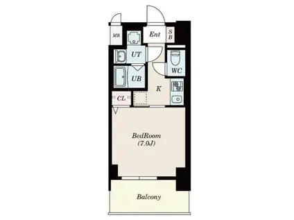 S-RESIDENCE浄心イースト(1K/9階)の間取り写真