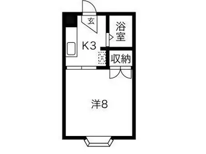 ネクストハイツ双葉(1K/2階)の間取り写真