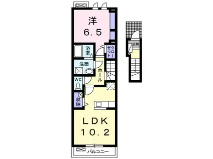 スパーブ ヒル(1LDK/2階)の間取り写真