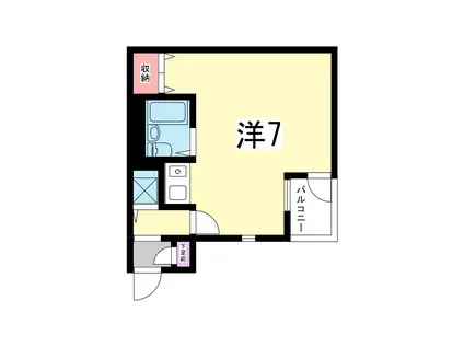 コムズコート兵庫(1K/1階)の間取り写真