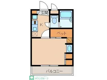 レオパレスフィールドI(1K/1階)の間取り写真