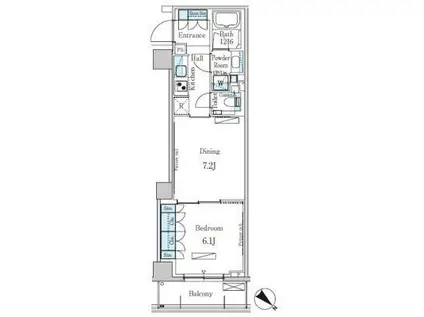 パークアクシス表参道レジデンス(1DK/2階)の間取り写真