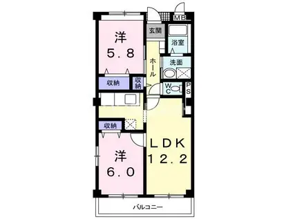 パークグレイス(2LDK/3階)の間取り写真