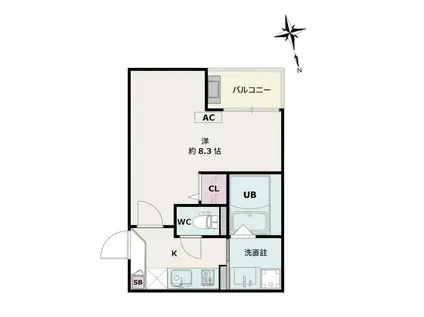 JACK TAKIHARU II(1K/1階)の間取り写真