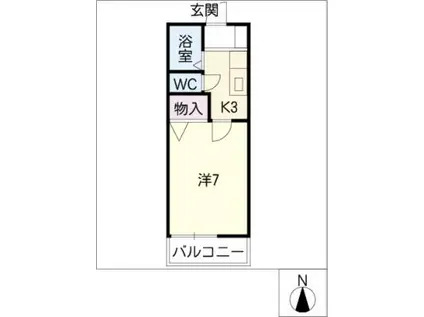 リバーサイドビレッジ(1K/1階)の間取り写真