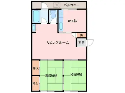 金子フレンズショップ(2LDK/2階)の間取り写真