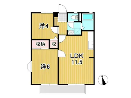 オークハイツ(2LDK/1階)の間取り写真