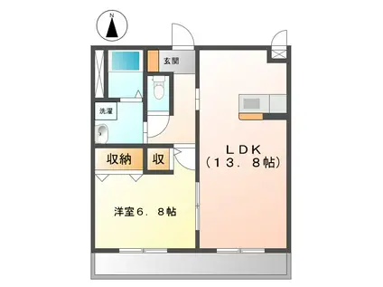 幸マンション II(1LDK/3階)の間取り写真