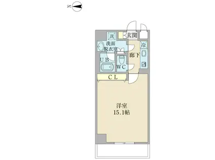 ロータス中津(1K/7階)の間取り写真