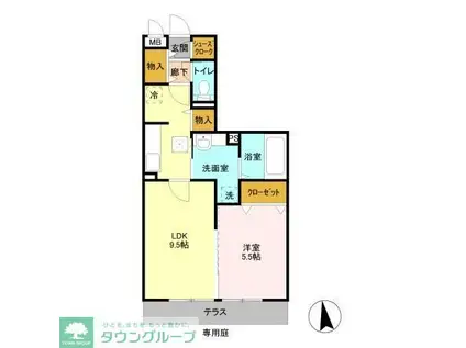 グレースVIII(1LDK/1階)の間取り写真