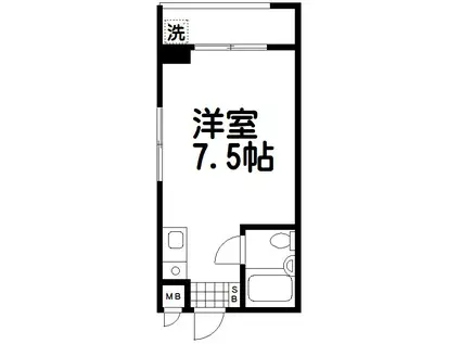 モンテローザ中野(ワンルーム/2階)の間取り写真