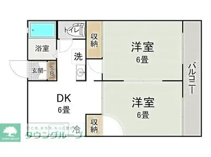 REDEAL五香(2DK/2階)の間取り写真