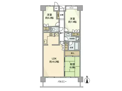 パームズコート茨木パークホームズ(3LDK/4階)の間取り写真