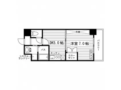 クラージュ京都南(1DK/4階)の間取り写真