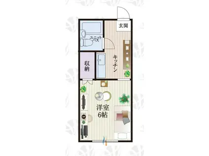 BCASA辻堂RE-BORN(1K/2階)の間取り写真