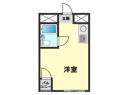 第3服部マンション(ワンルーム/2階)の間取り写真