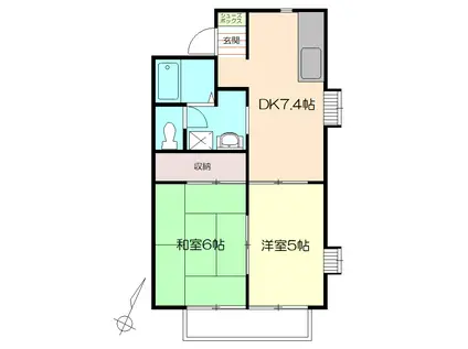 シーコースト(2DK/2階)の間取り写真