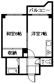 第一タテダビル(1DK/4階)の間取り写真