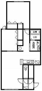 ＪＲ石北本線 新旭川駅 徒歩23分 2階建 築20年(2LDK/1階)の間取り写真