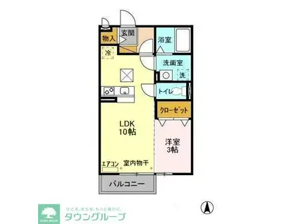 サントビーヴィレッジV(1LDK/1階)の間取り写真