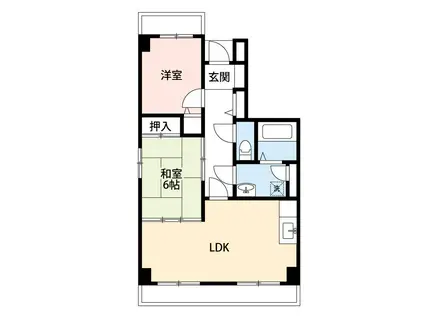 カドーロ壱番館(2LDK/9階)の間取り写真