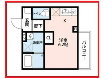 ローレル宝町(ワンルーム/1階)の間取り写真