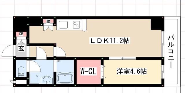 フォレシティ新栄(1LDK/8階)の間取り写真