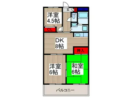 メゾン椎橋(3DK/5階)の間取り写真