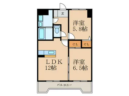 ERIOS COURT(2LDK/9階)の間取り写真