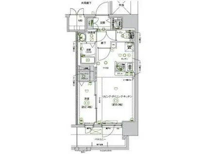 CREST TAPP志賀本通(1LDK/10階)の間取り写真