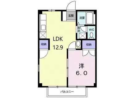 エスタシオンII(1LDK/2階)の間取り写真