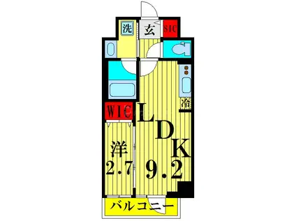 シーズンフラッツ押上テラス(1LDK/3階)の間取り写真