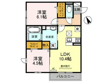 スペチアーレK(2LDK/2階)の間取り写真