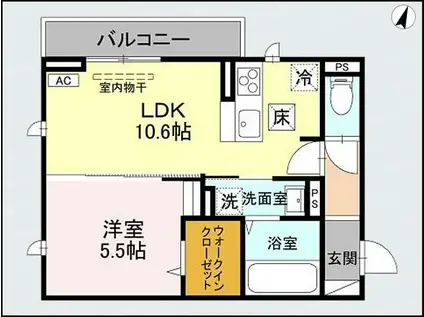 CLASSEUM幸西III(2LDK/1階)の間取り写真