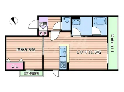 LINDEN PLACE(1LDK/2階)の間取り写真
