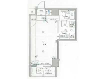 グラツィア方南町(ワンルーム/1階)の間取り写真