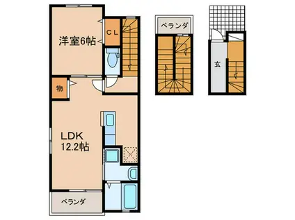 メゾン森孝I(1LDK/3階)の間取り写真
