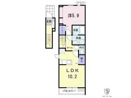 暖だん 02(1LDK/2階)の間取り写真