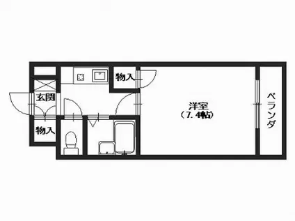 ソレーユ西山(1K/6階)の間取り写真