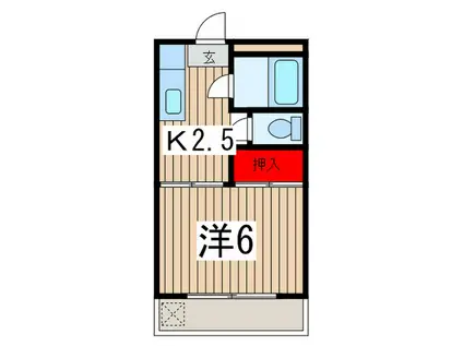 オギノビル(1K/3階)の間取り写真