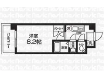 シーサイド・ラ・フィーネ(1K/4階)の間取り写真