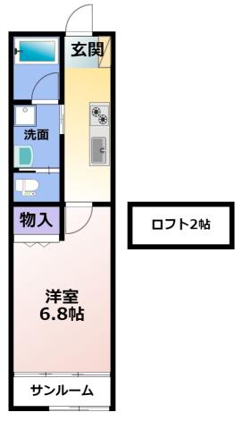 アトレ鷲津(1K/1階)の間取り写真