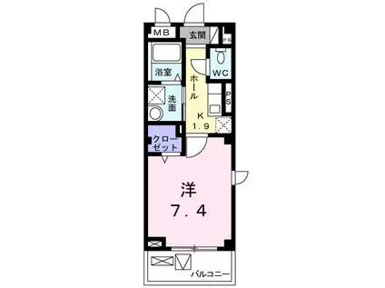 ACORDE(1K/2階)の間取り写真