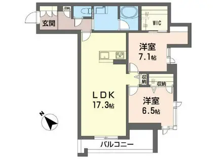 アベニールテラス浦和美園(2LDK/3階)の間取り写真