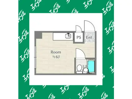 栄ビル(ワンルーム/2階)の間取り写真