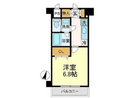 グラントゥルース世田谷砧(1K/5階)の間取り写真