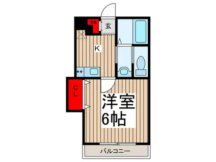 WILL GRANO岩槻(1K/1階)の間取り写真